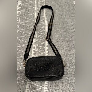 Coach Pebbled Leather Black Crossbody Bag